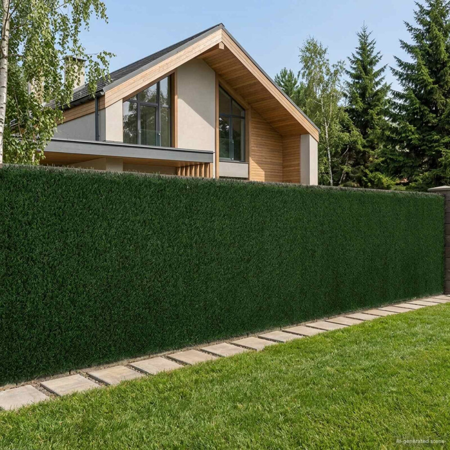 vidaXL Kunsthaag Donkergroen 1 x 3 m PVC en staal afbeelding 1