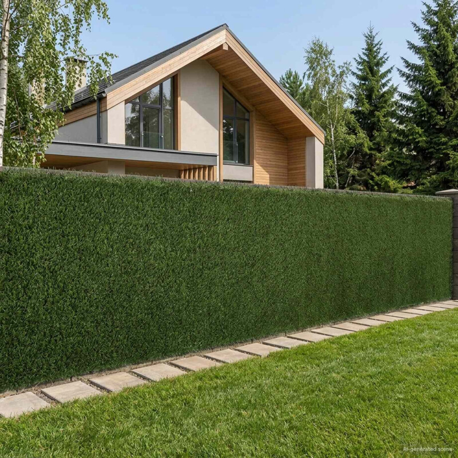 vidaXL Kunstmatige omheining Lichtgroen 1 x 5 m PVC en staal afbeelding 1