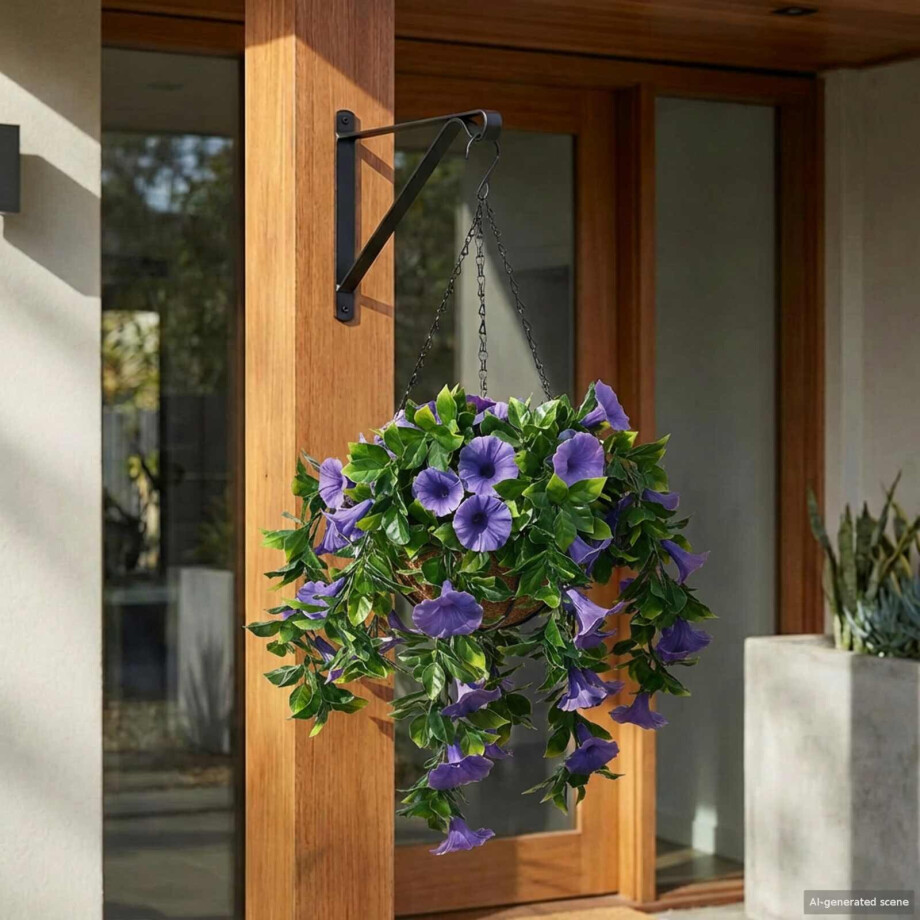 vidaXL Kunstbloemen Paars 66 x 75 x 70 cm PE en staal vidaXL Kunstbloemen Paars 66 x 75 x 70 cm PE en staal afbeelding 1