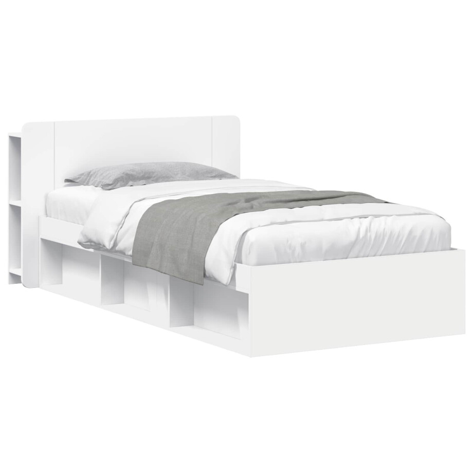vidaXL Bedframe met opslag met hoofdeinde Wit 80 x 200 cm Bewerkt hout vidaXL Bedframe met opslag met hoofdeinde Wit 80 x 200 cm Bewerkt hout afbeelding 1