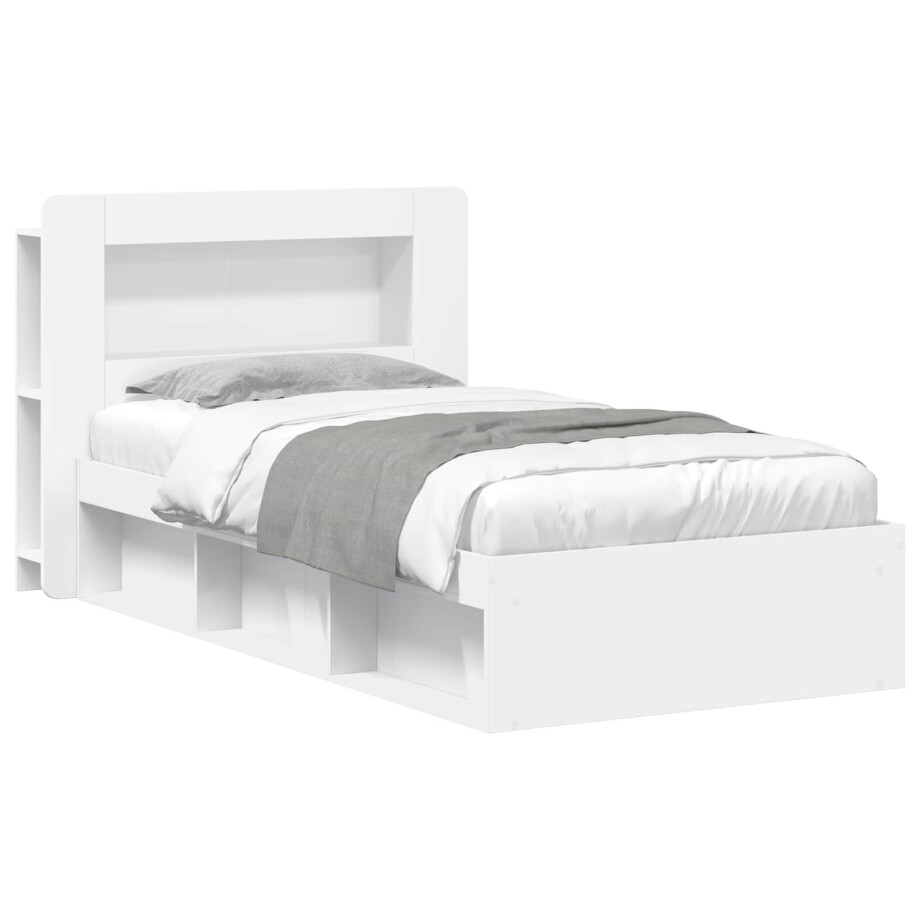 vidaXL Bedframe met opslag met hoofdeinde Wit 80 x 200 cm Bewerkt hout vidaXL Bedframe met opslag met hoofdeinde Wit 80 x 200 cm Bewerkt hout afbeelding 1