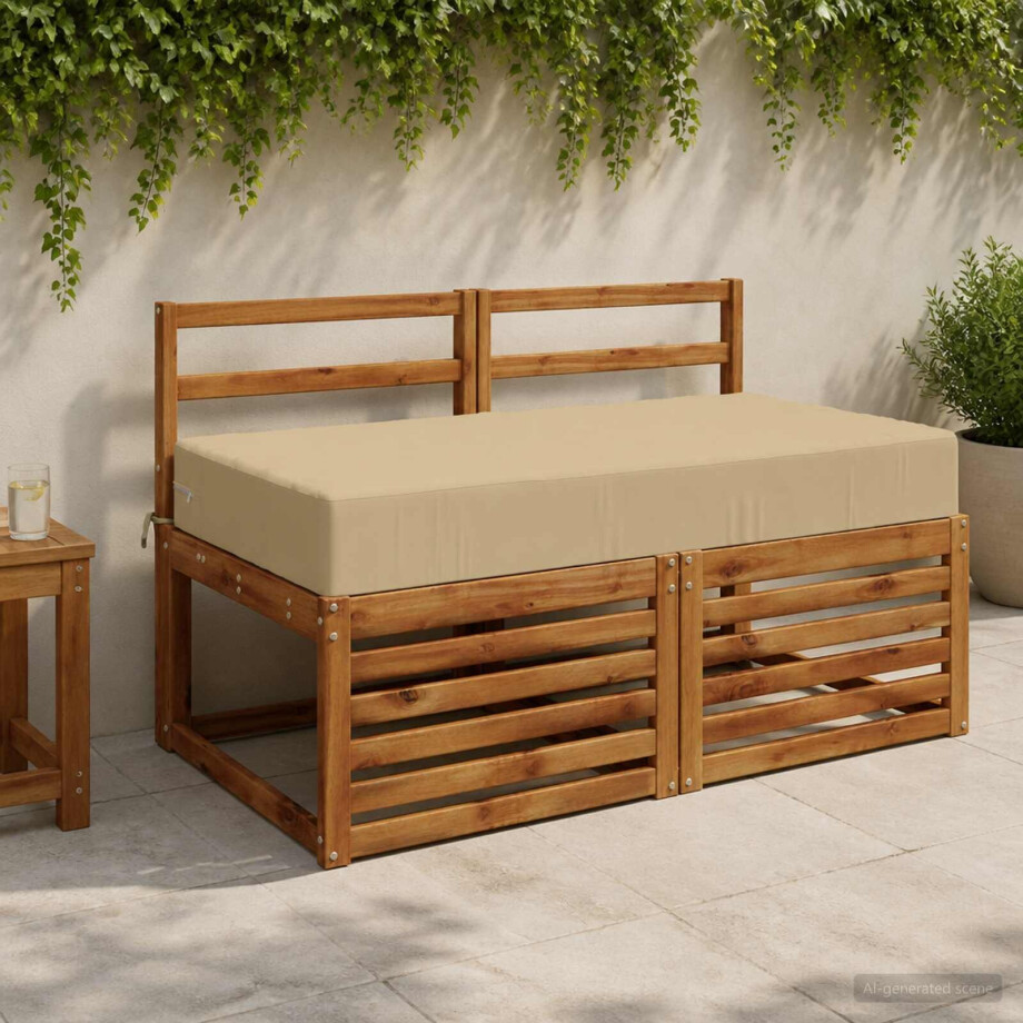 vidaXL Zitkussen SOEST 100% Polyester Beige 120 x 60 x 15 cm vidaXL Zitkussen SOEST 100% Polyester Beige 120 x 60 x 15 cm afbeelding 1