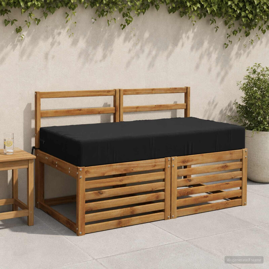 vidaXL Zitkussen SOEST 100% Polyester Zwart 120 x 60 x 15 cm afbeelding 1