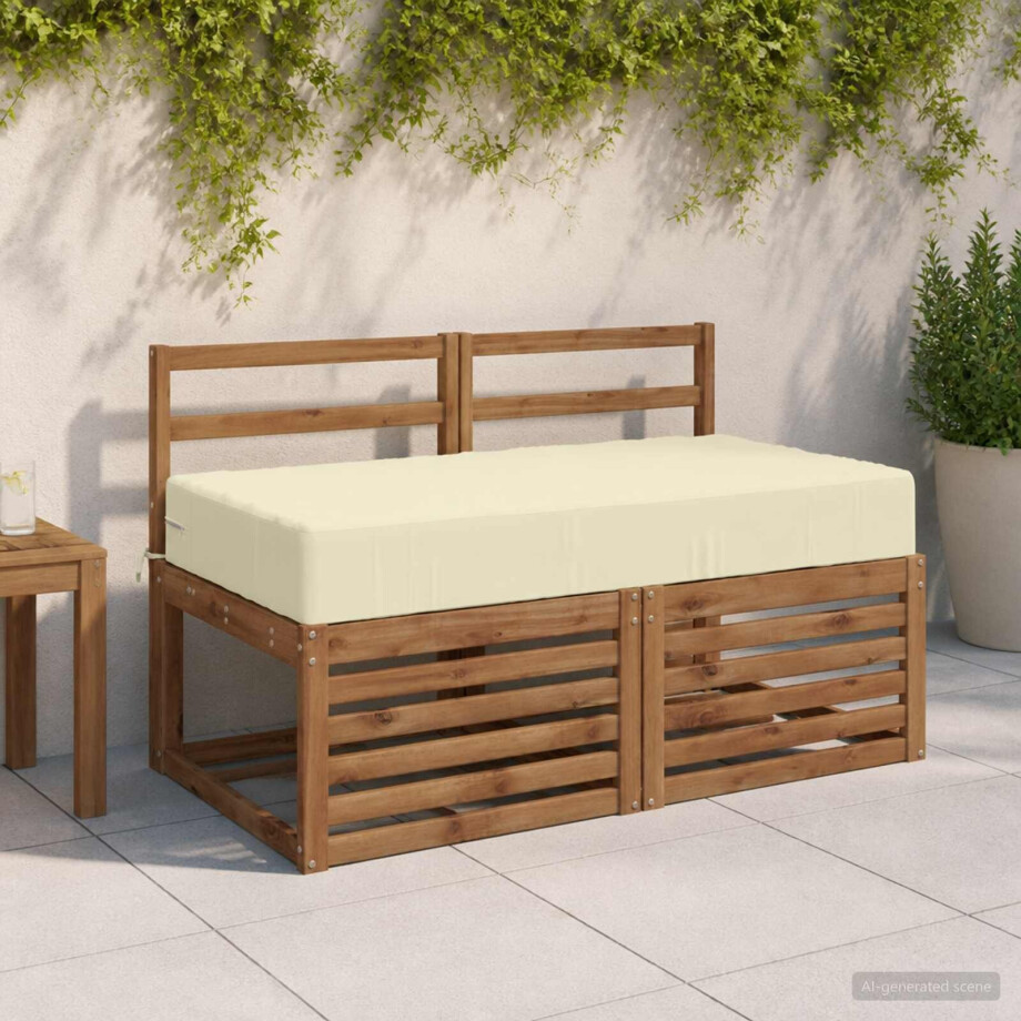 vidaXL Zitkussen SOEST 100% Polyester Crèmekleurig 120 x 60 x 15 cm vidaXL Zitkussen SOEST 100% Polyester Crèmekleurig 120 x 60 x 15 cm afbeelding 1
