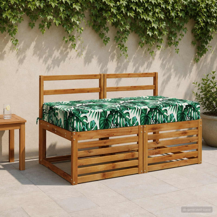 vidaXL Zitkussen SOEST 100% Polyester Bladpatroon 120 x 60 x 15 cm vidaXL Zitkussen SOEST 100% Polyester Bladpatroon 120 x 60 x 15 cm afbeelding 1