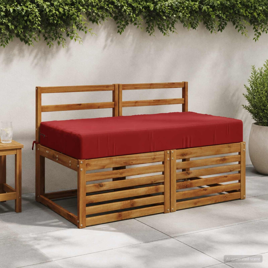 vidaXL Zitkussen SOEST 100% Polyester Wijnrood 120 x 60 x 15 cm vidaXL Zitkussen SOEST 100% Polyester Wijnrood 120 x 60 x 15 cm afbeelding 1