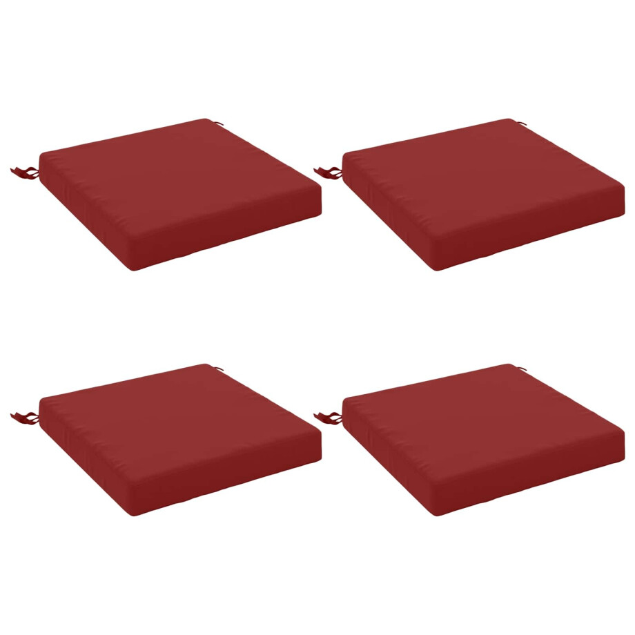 vidaXL 4-Piece Zitkussens SOEST 4 st 100% Polyester Wijnrood afbeelding 1