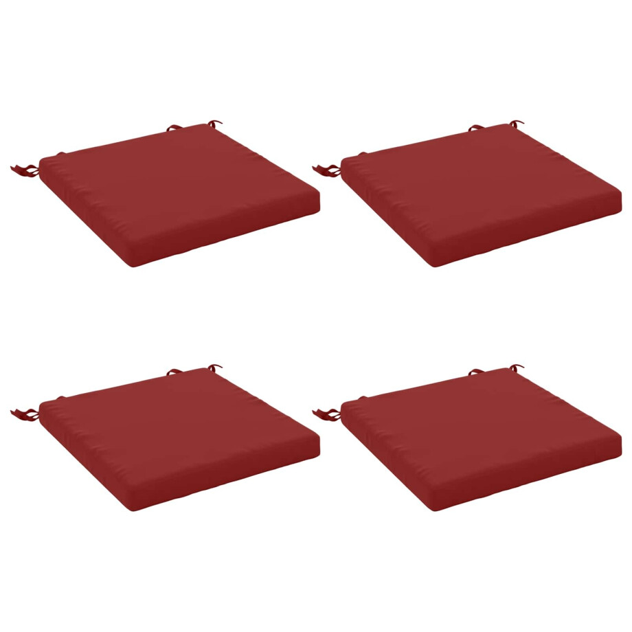 vidaXL 4-Piece Zitkussens SOEST 4 st 100% Polyester Wijnrood afbeelding 1