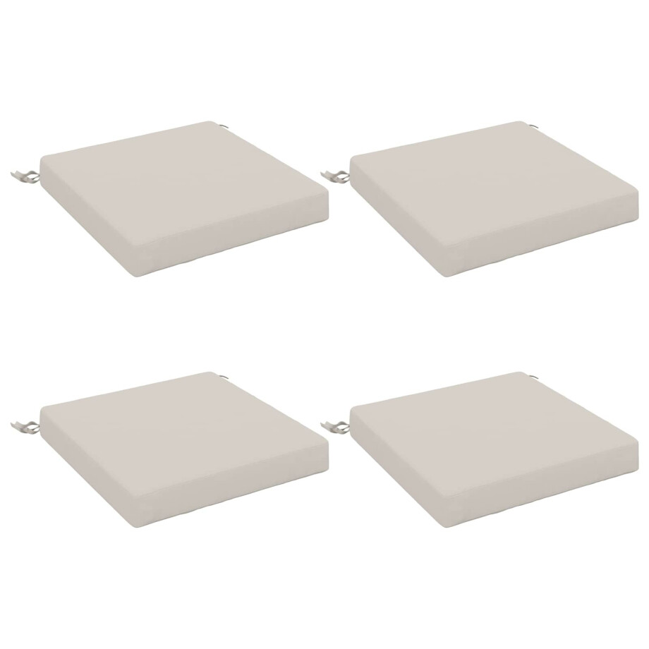vidaXL 4-Piece Zitkussens SOEST 4 st 100% Polyester Wit 50 x 50 x 7 cm afbeelding 1