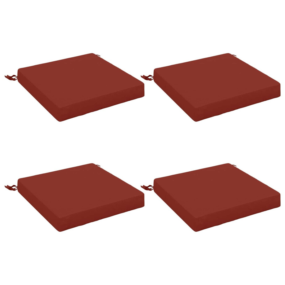 vidaXL 4-Piece Zitkussens SOEST 4 st 100% Polyester Rood afbeelding 1