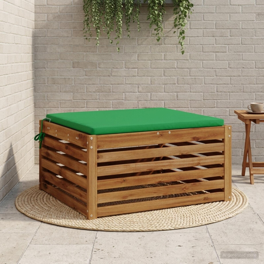 vidaXL 1-Piece Zitkussen SOEST 100% Polyester Groen 60 x 60 x 3 cm afbeelding 1