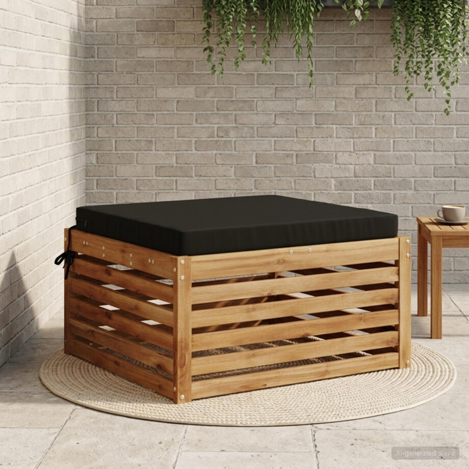 vidaXL 1-Piece Zitkussen SOEST 100% Polyester Zwart 70 x 70 x 7 cm afbeelding 1