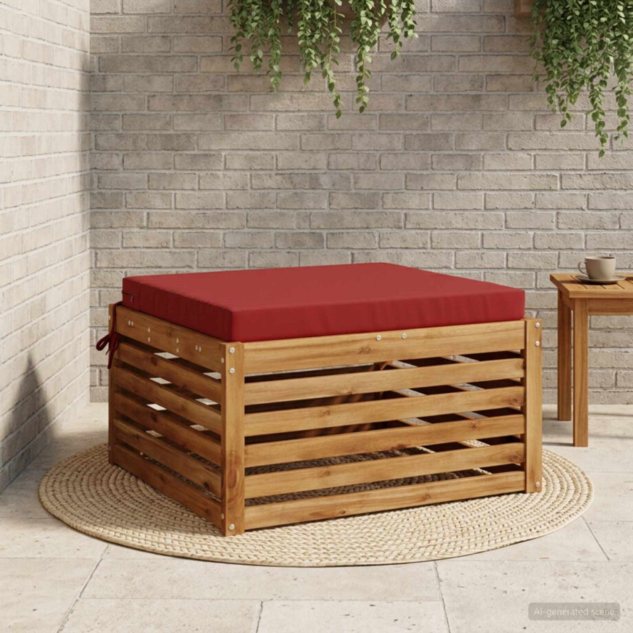 vidaXL 1-Piece Zitkussen SOEST 100% Polyester Wijnrood 60 x 60 x 7 cm afbeelding 1