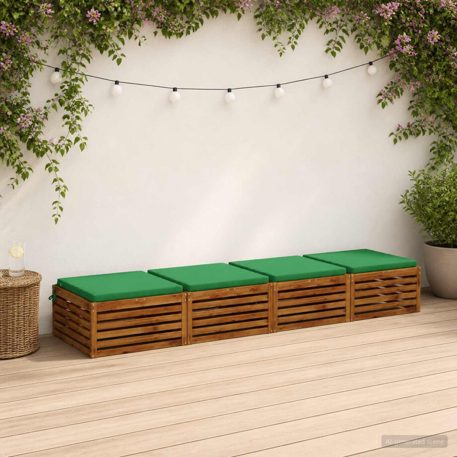 vidaXL 4-Piece Zitkussens SOEST 4 st 100% Polyester Groen afbeelding 1
