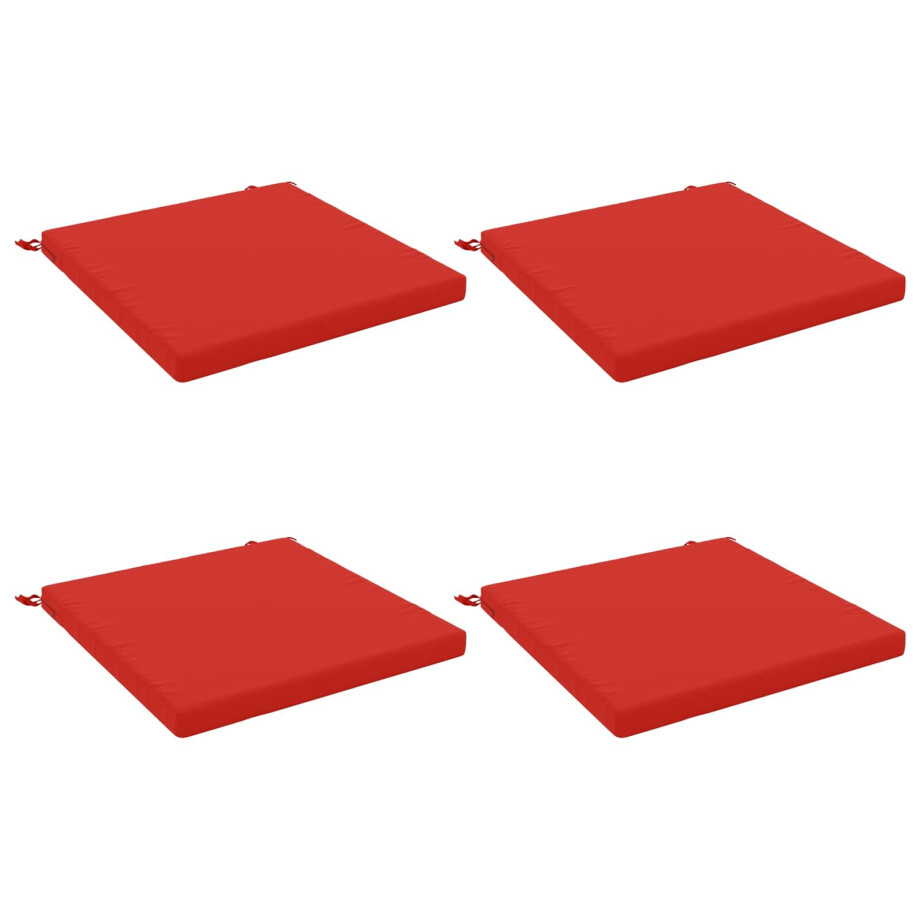 vidaXL 4-Piece Zitkussens SOEST 4 st 100% Polyester Rood afbeelding 1