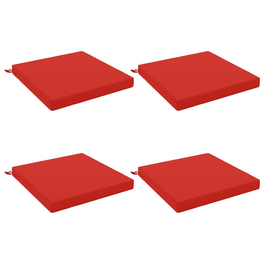 vidaXL 4-Piece Zitkussens SOEST 4 st 100% Polyester Rood afbeelding 1