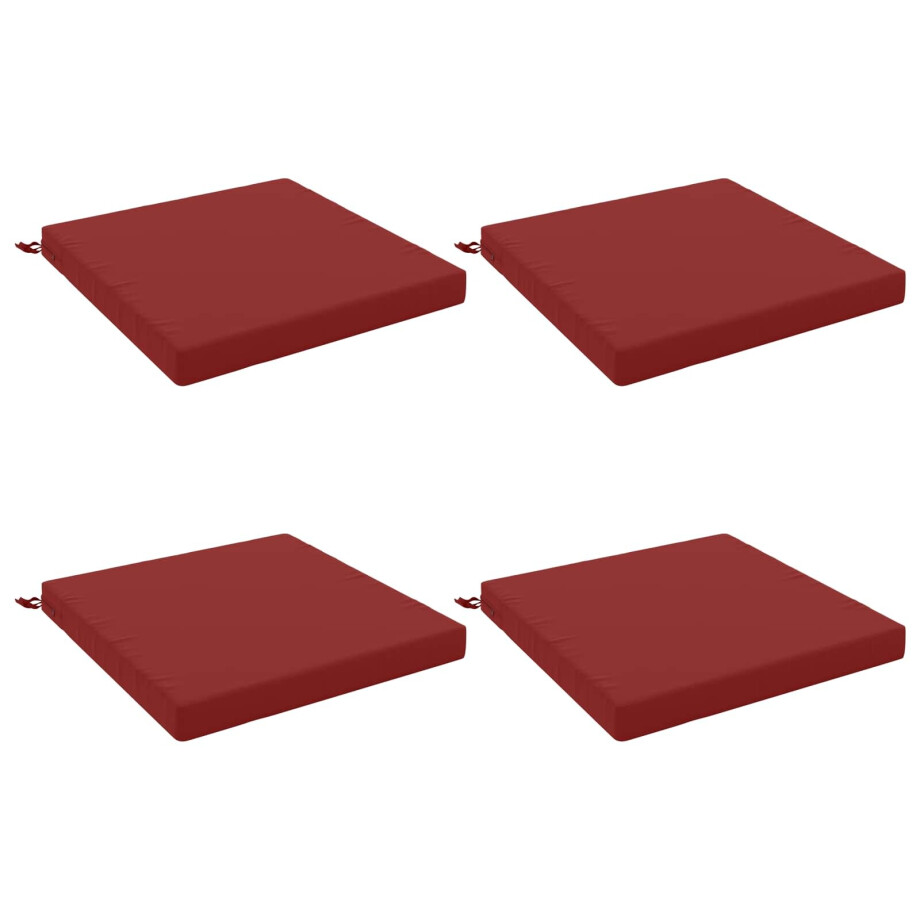 vidaXL 4-Piece Zitkussens SOEST 4 st 100% Polyester Wijnrood afbeelding 1