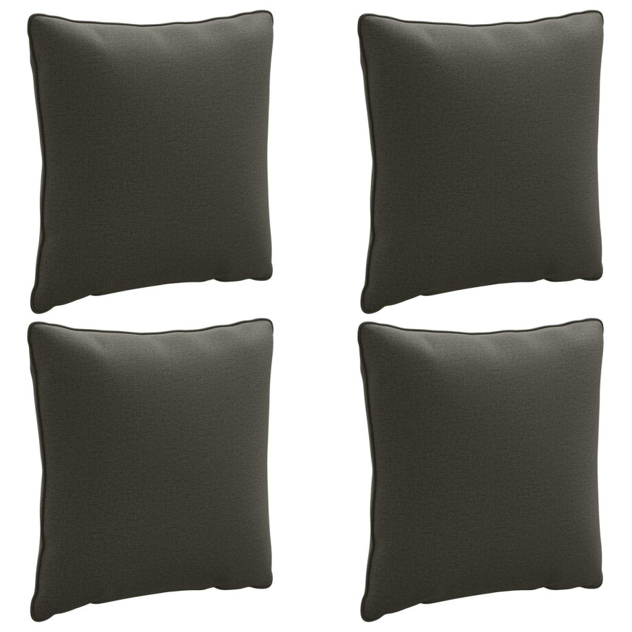vidaXL 4-Delige Rugkussens PUTTEN 4 pcs 100% Polyester Antraciet afbeelding 1