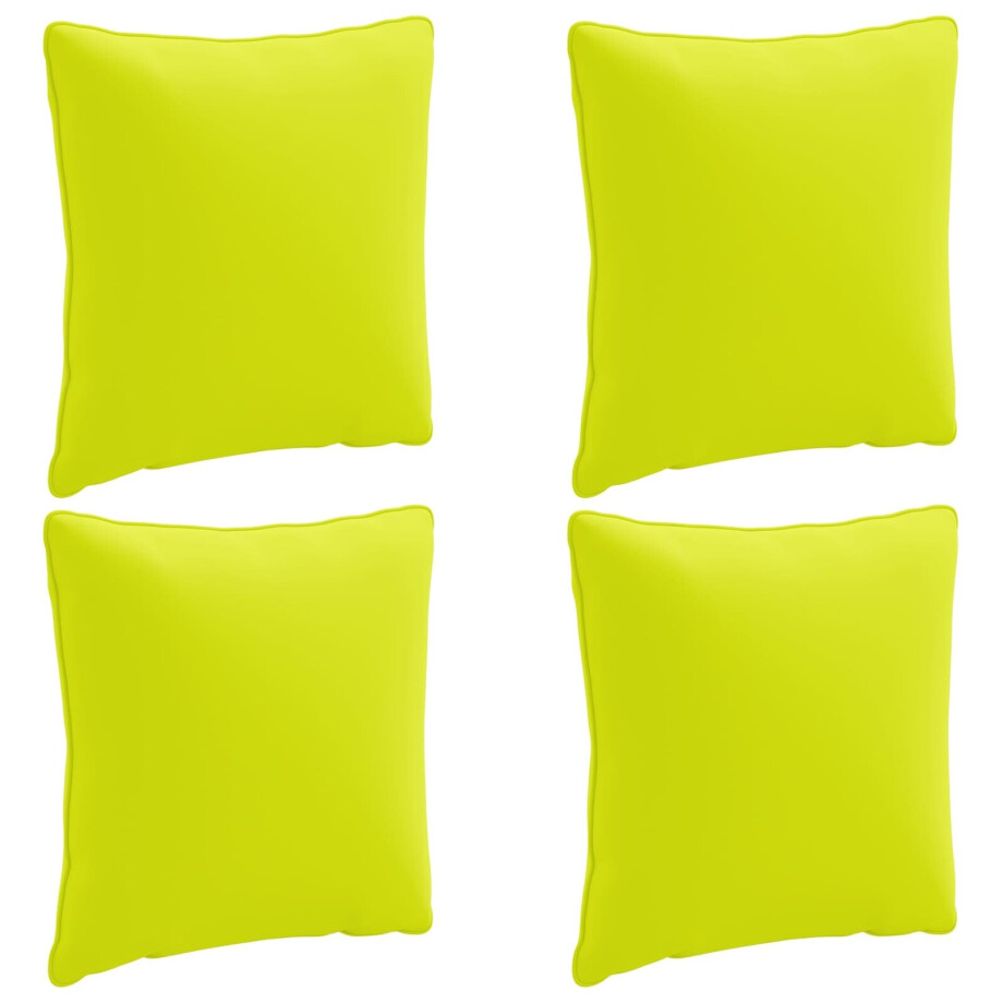 vidaXL 4-Delige Rugkussens PUTTEN 4 pcs 100% Polyester Helder groen afbeelding 1
