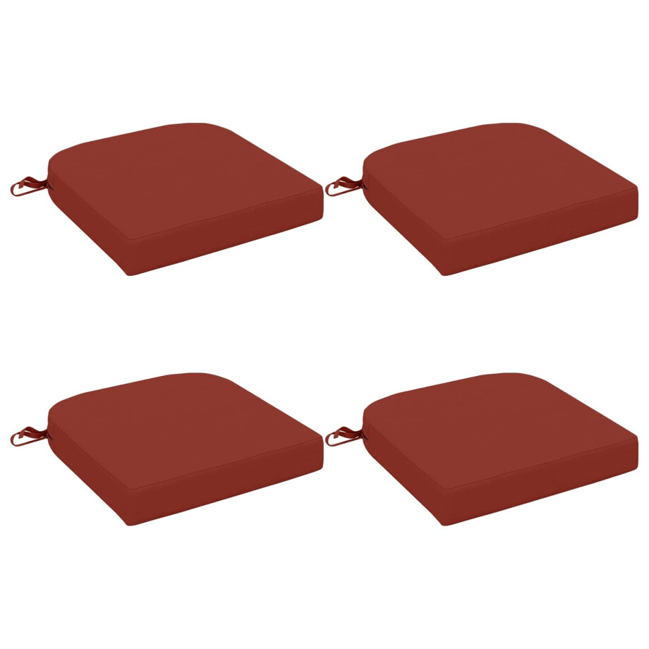 vidaXL 4-delige Zitkussens SOEST 4 pcs 100% Polyester Rood afbeelding 1