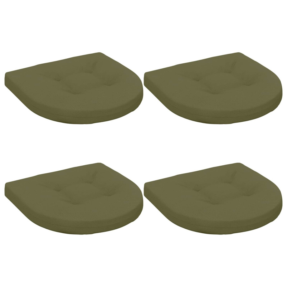 vidaXL 4-Piece Zitkussens 4 st 100% Polyester Olijfgroen vidaXL 4-Piece Zitkussens 4 st 100% Polyester Olijfgroen afbeelding 1