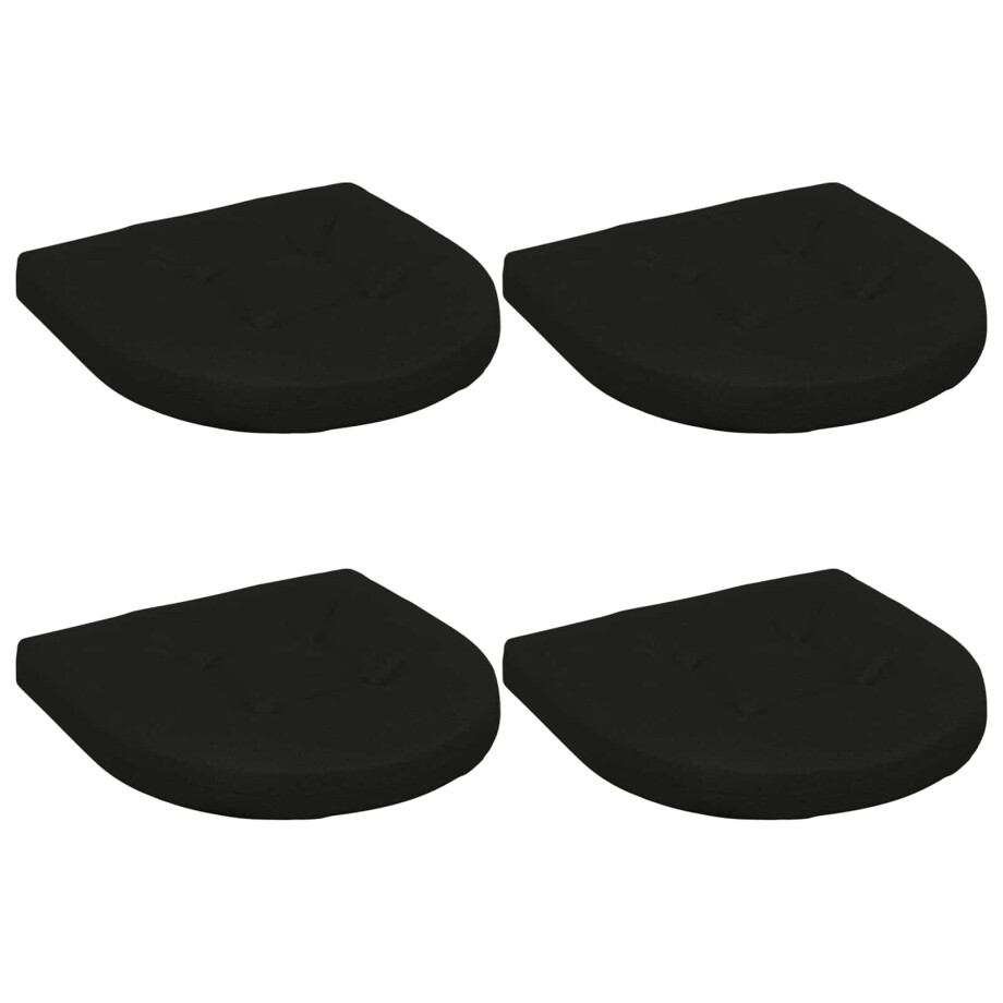 vidaXL 4-Piece Zitkussens 4 st 100% Polyester Zwart 40 x 40 x 5 cm afbeelding 1