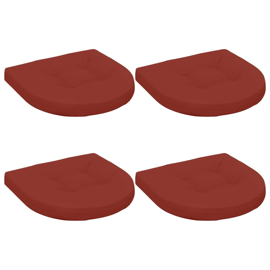 vidaXL 4-Piece Zitkussens 4 st 100% Polyester Rood 45 x 45 x 5 cm afbeelding 1