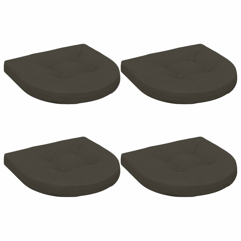 vidaXL 4-Piece Zitkussens 4 st 100% Polyester Antraciet 45 x 45 x 5 cm afbeelding 1