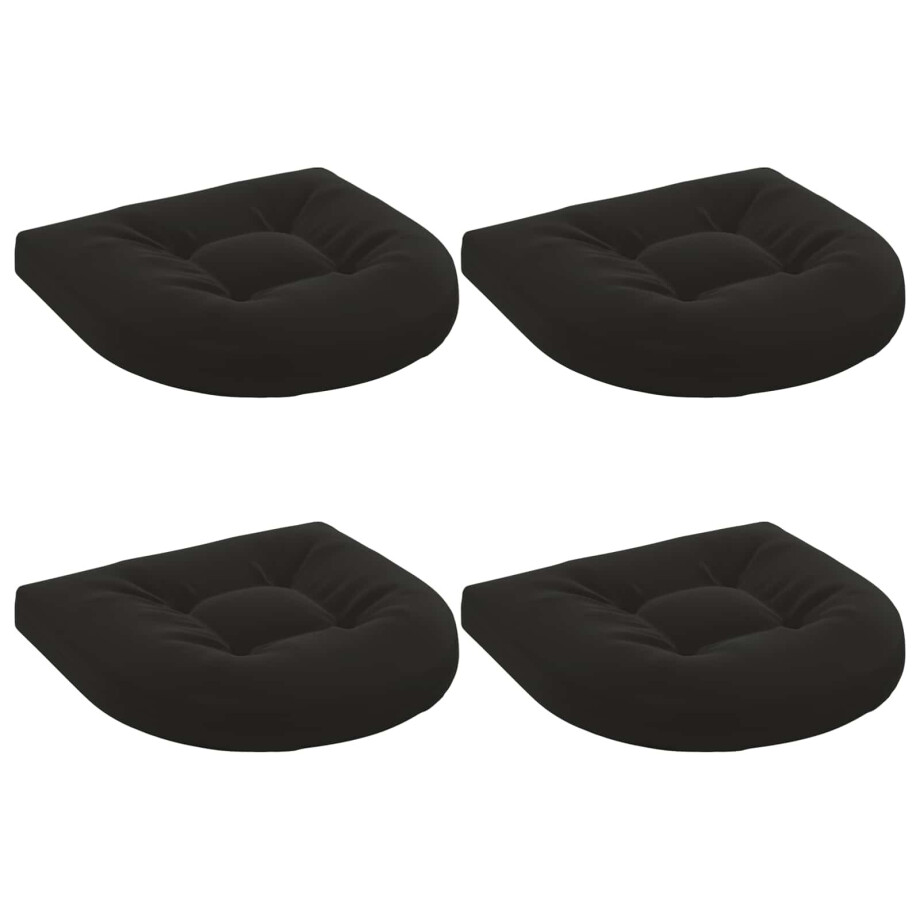vidaXL 4-Piece Zitkussens 4 st 100% Polyester Zwart 45 x 45 x 5 cm afbeelding 1