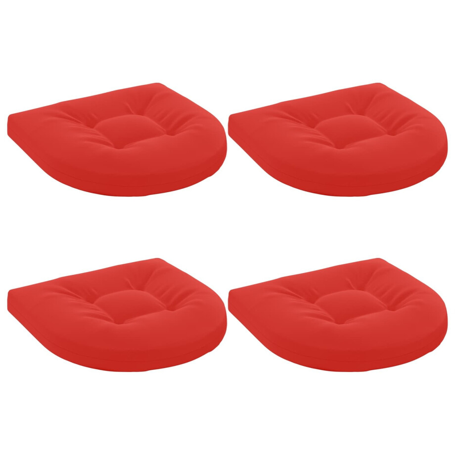 vidaXL 4-Piece Zitkussens 4 st 100% Polyester Rood 45 x 45 x 5 cm afbeelding 1