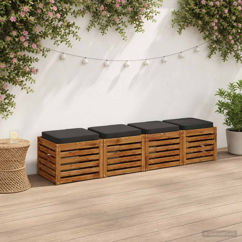vidaXL 4-Piece Zitkussens VUGHT 4 pcs 100% Polyester Antraciet afbeelding 1
