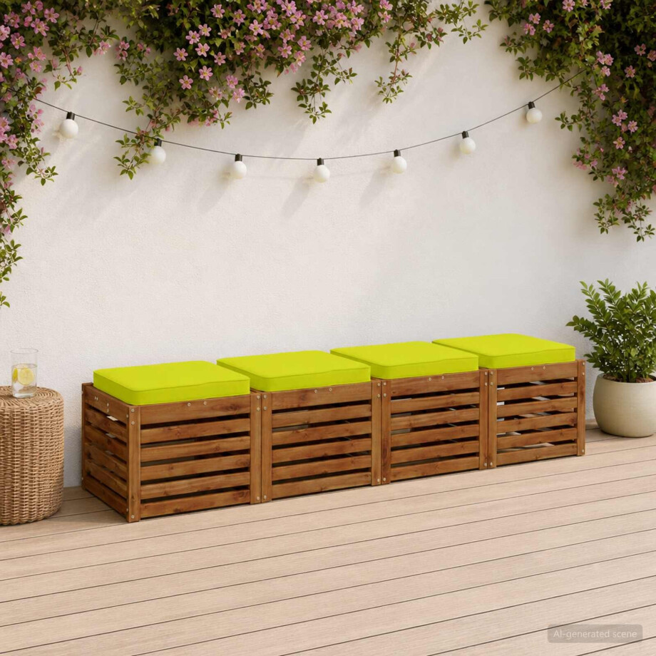 vidaXL 4-Piece Zitkussens VUGHT 4 pcs 100% Polyester Helder groen afbeelding 1