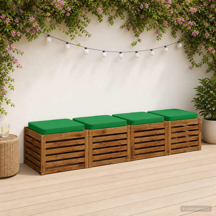 vidaXL 4-Piece Zitkussens VUGHT 4 pcs 100% Polyester Groen afbeelding 1