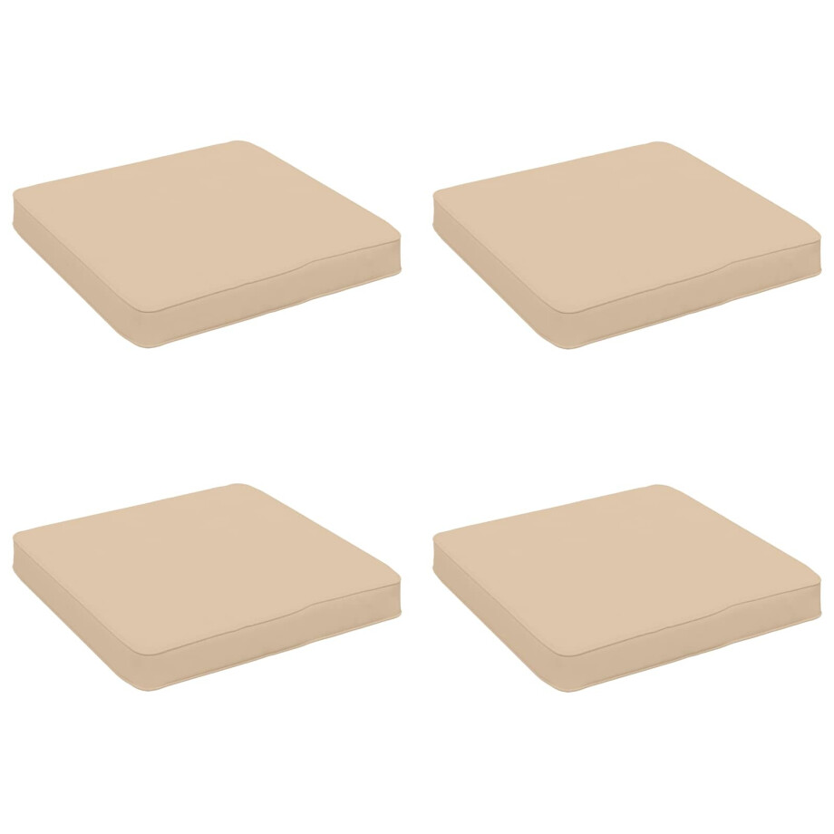 vidaXL 4-Piece Zitkussens VUGHT 4 pcs 100% Polyester Crèmekleurig afbeelding 1