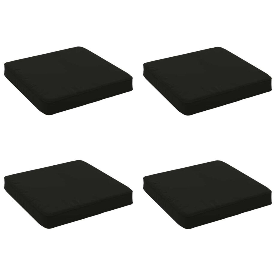 vidaXL 4-Piece Zitkussens VUGHT 4 pcs 100% Polyester Zwart afbeelding 1