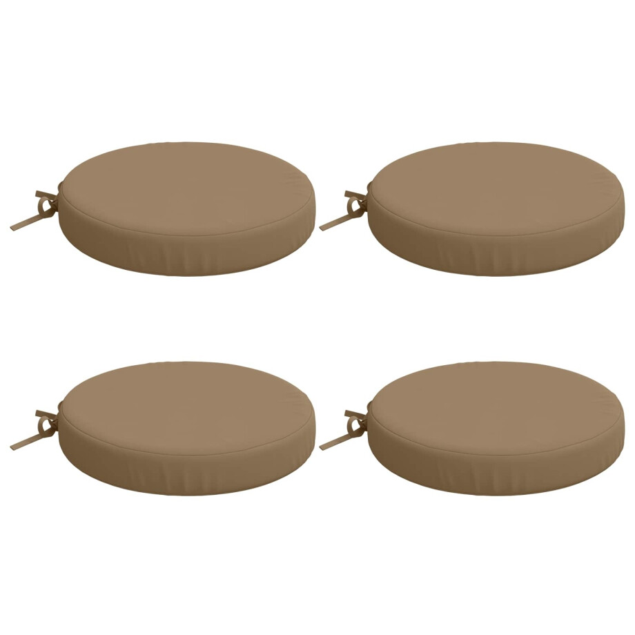 vidaXL 4-Piece Zitkussens SOEST 4 st 100% Polyester Taupe Ø 40 x 7 cm vidaXL 4-Piece Zitkussens SOEST 4 st 100% Polyester Taupe Ø 40 x 7 cm afbeelding 1