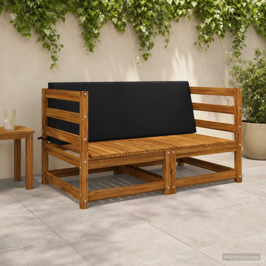 vidaXL Rugkussen SOEST 100% Polyester Zwart 120 x 20 x 40 cm afbeelding 1