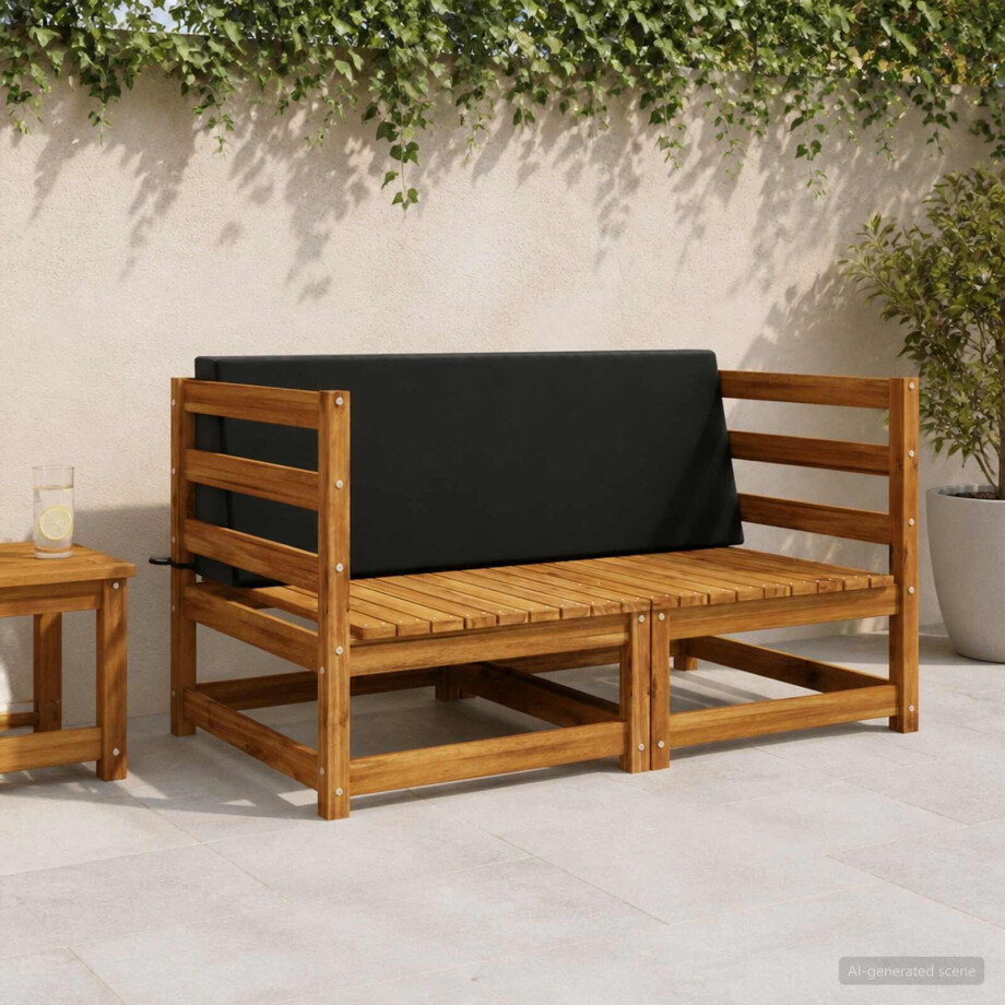 vidaXL Rugkussen SOEST 100% Polyester Zwart 120 x 20 x 40 cm afbeelding 1