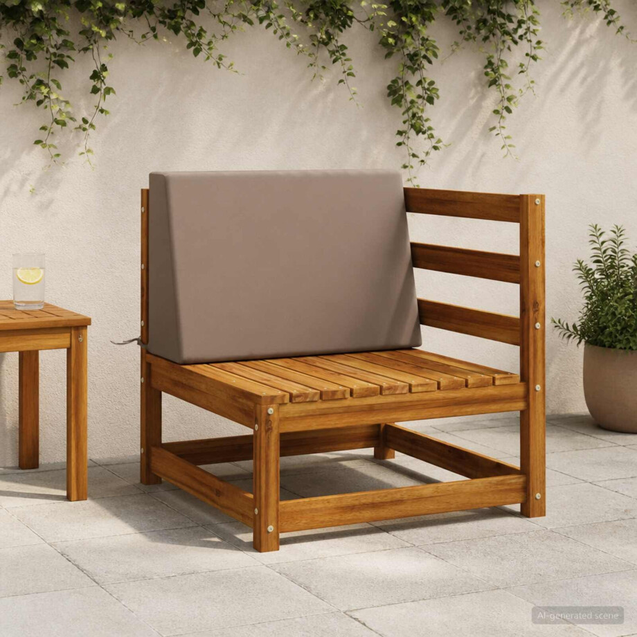 vidaXL Rugkussen SOEST 100% Polyester Taupe 60 x 20 x 40 cm afbeelding 1
