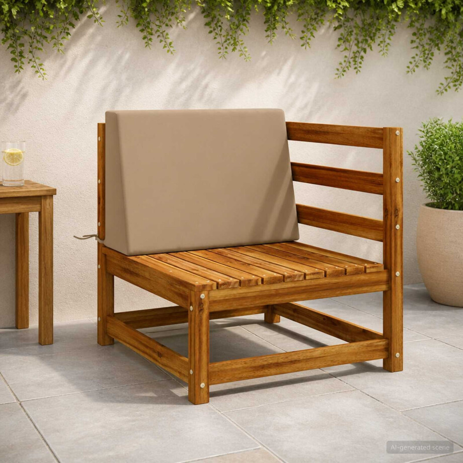 vidaXL Rugkussen SOEST 100% Polyester Taupe 60 x 20 x 40 cm afbeelding 1