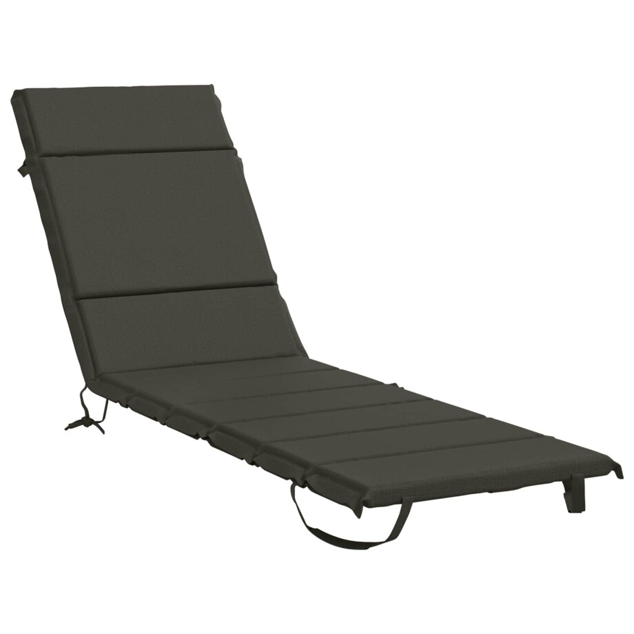 vidaXL Ligstoel Kussen GEMERT 100% Polyester Antraciet 200 x 50 x 3 cm afbeelding 1