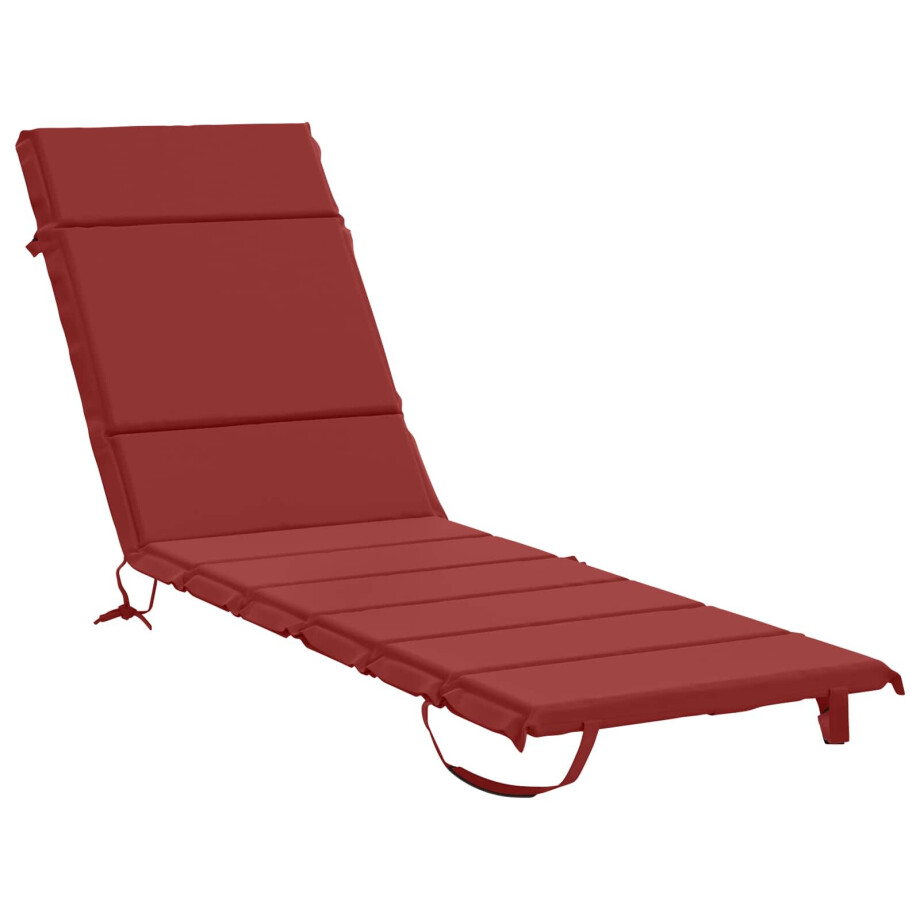 vidaXL Ligstoel Kussen GEMERT 100% Polyester Wijnrood 200 x 50 x 3 cm afbeelding 1