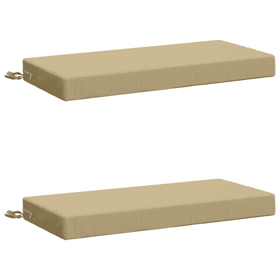vidaXL 2-delige Bankkussens SOEST 2 st 100% Polyester Beige afbeelding 1