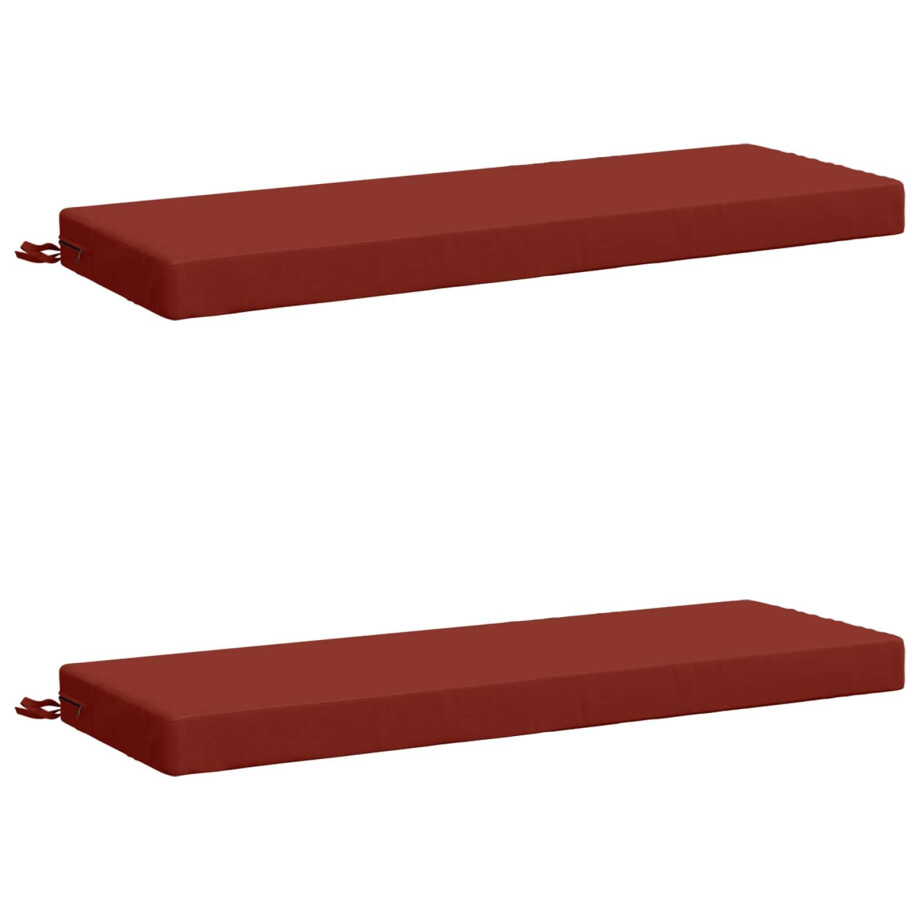 vidaXL 2-delige Bankkussens SOEST 2 st 100% Polyester Rood afbeelding 1