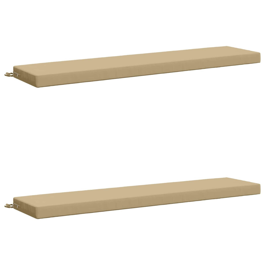 vidaXL 2-delige Bankkussens SOEST 2 st 100% Polyester Beige afbeelding 1