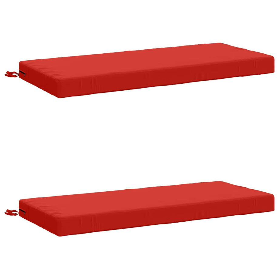vidaXL 2-delige Bankkussens SOEST 2 st 100% Polyester Rood afbeelding 1