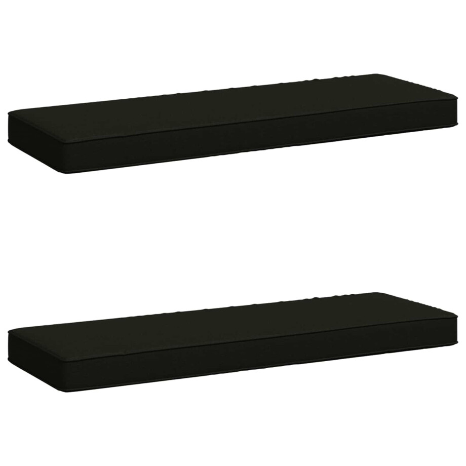 vidaXL 2-delige Bankkussens VUGHT 2 pcs 100% Polyester Zwart afbeelding 1