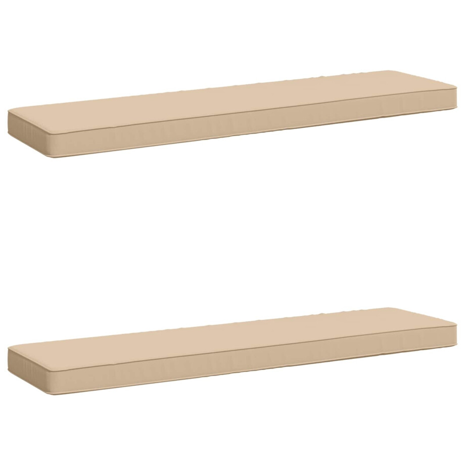 vidaXL 2-delige Bankkussens VUGHT 2 pcs 100% Polyester Crèmekleurig afbeelding 1