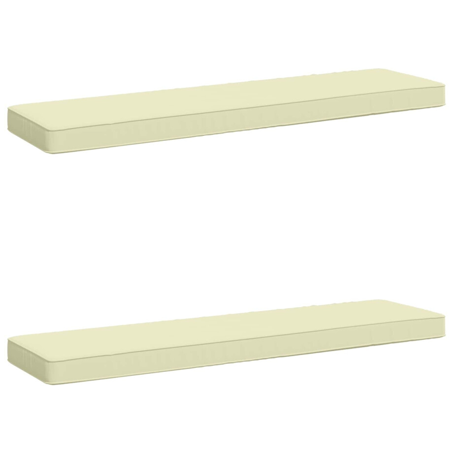 vidaXL 2-delige Bankkussens VUGHT 2 pcs 100% Polyester Crèmekleurig afbeelding 1