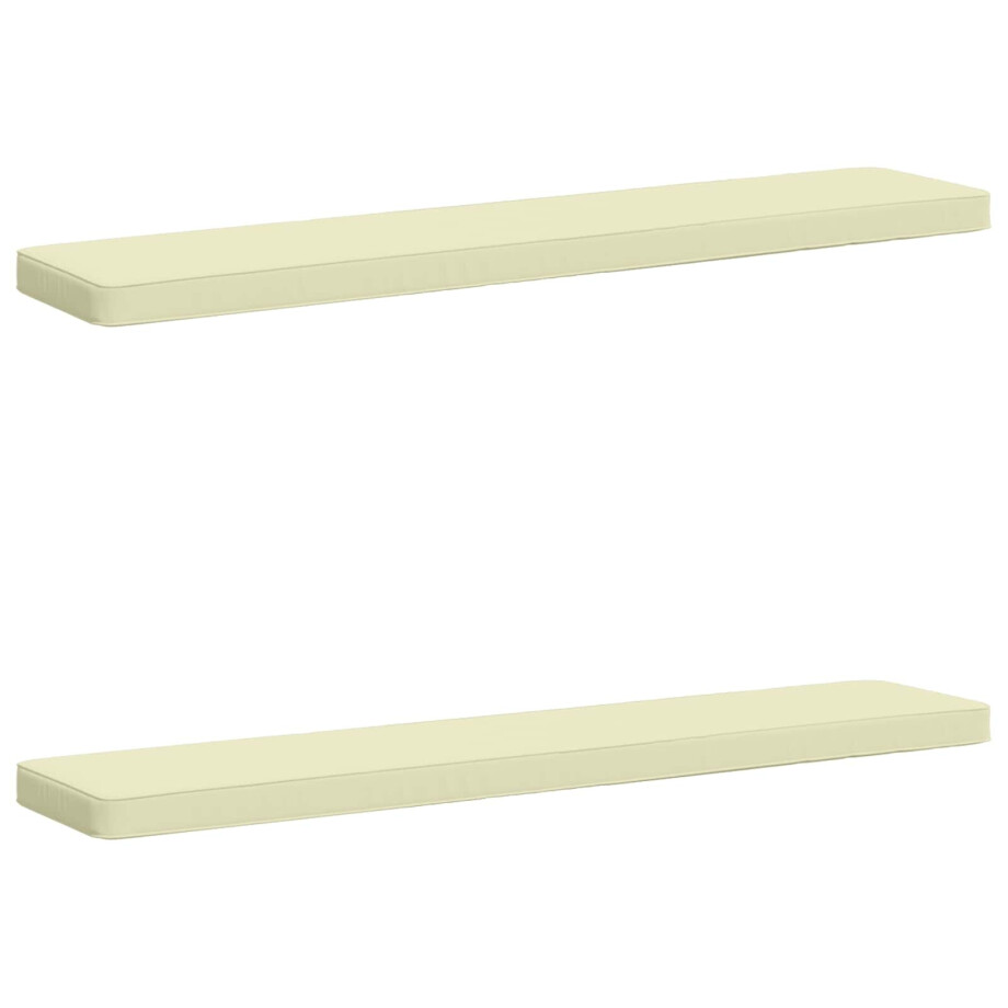 vidaXL 2-delige Bankkussens VUGHT 2 pcs 100% Polyester Crèmekleurig afbeelding 1